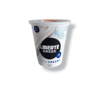Liberte Greek Yogurt Plain Extra Creamy 5% (650g)