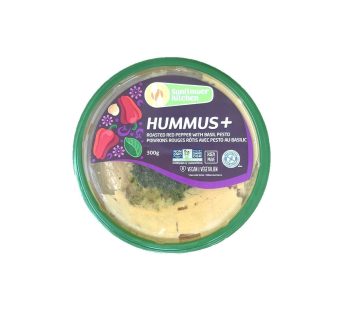 Sunflower Kitchen Hummus + Roasted Red Pepper with Basil Pesto (300g)