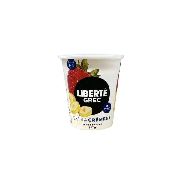 Liberte Greek Yogurt Strawberry Banana 5% (650g)