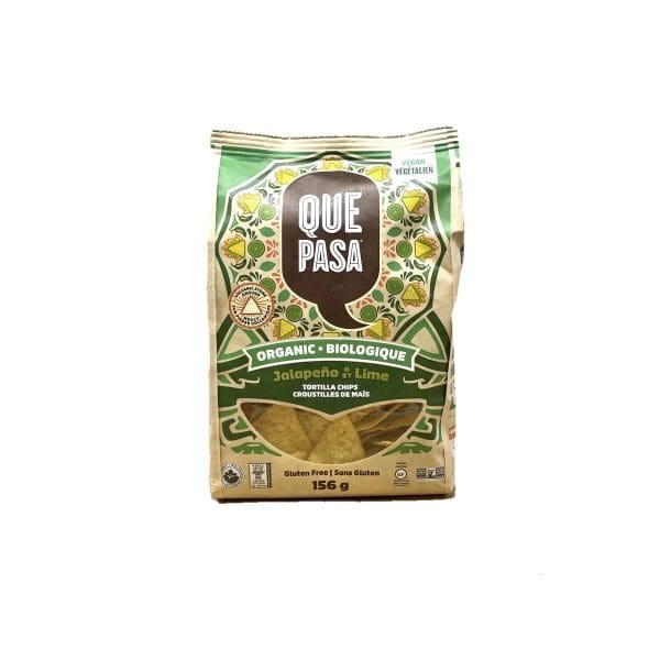 Que Pasa Organic Tortilla Chips Jalapeno & Lime (156g)