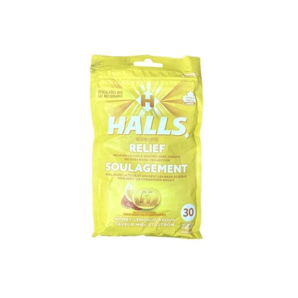 Halls Lozenges Mentho-Lyptus Relief Honey Lemon (30 lozenges)