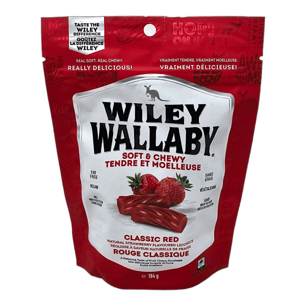 Wiley Wallaby Classic Red Licorice (184g)