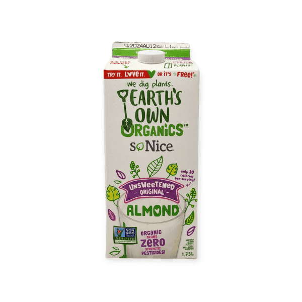 Earth's Own Organic Unsweetened Almond Original (1.75L)