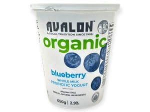 Avalon Organic Probiotic Yogurt 2.9% Blueberry (650g)
