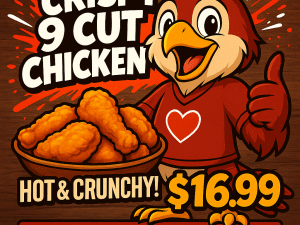 9 Cut  Crispy Chicken Pack 2KG