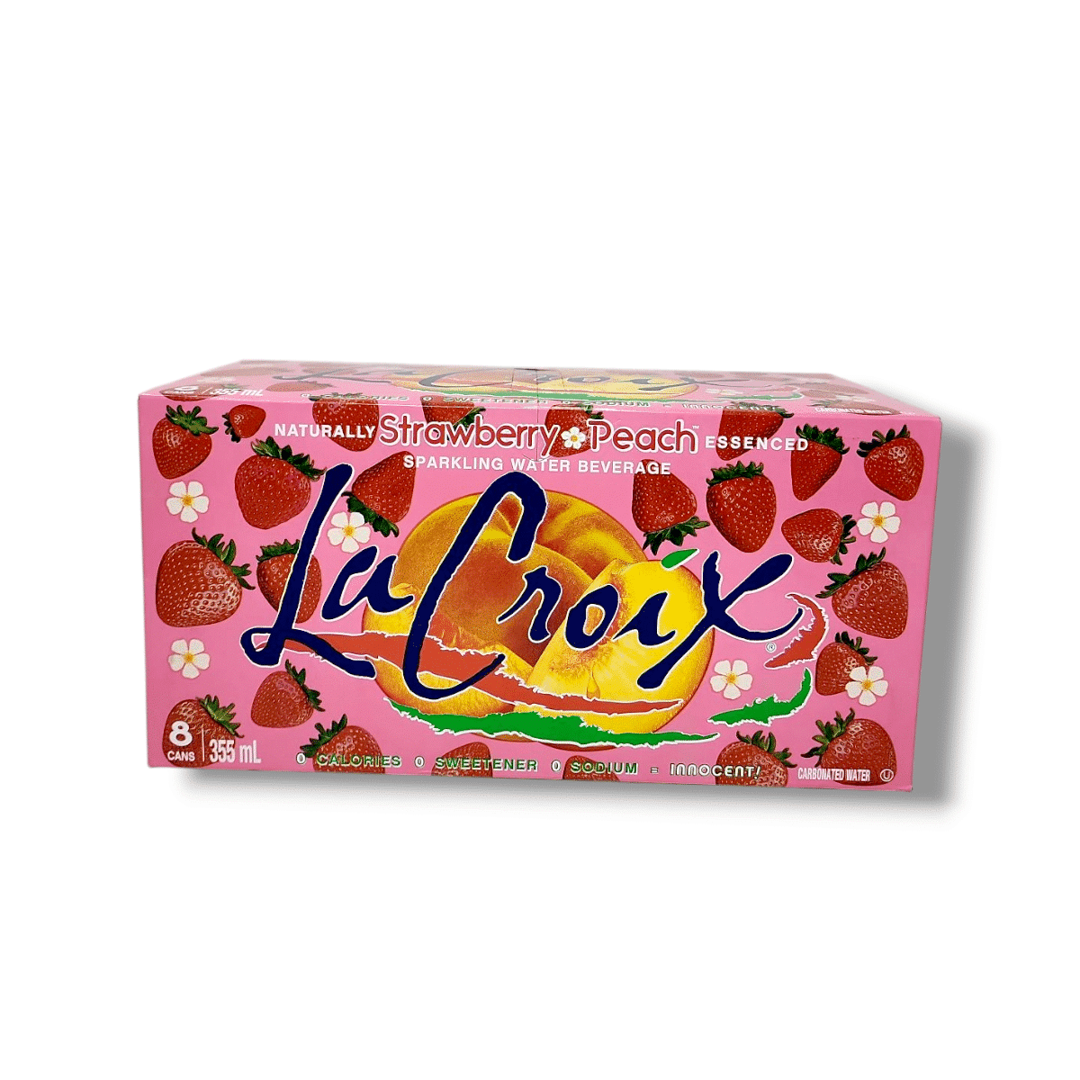 ◆苺◆ LaCroix Strawberry Peach Sparkling Water Beverage (8x355mL