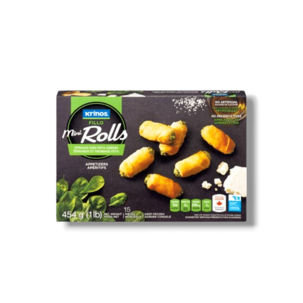 Krinos Filo Mini Rolls Spinach & Feta Cheese (454g)