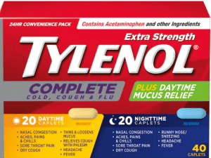 Tylenol Extra Strength Complete Plus Daytime Mucus Relief (20daytime & 20 Nighttime Caplets)