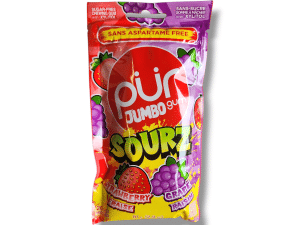 Pur Jumbo Gum  Sourz Strawberry & Grape (81g)