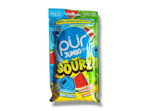 Pur Jumbo Gum Sourz Blue Raspberry & Watermelon (81g)