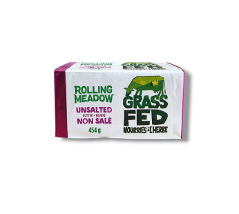 Rolling Meadow Grass-Fed Unsalted Butter (454g) – Rich Unsalted Butter