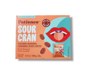 Patience Sour Cran Dried Cranberries Peach Flavoured (5x21g)